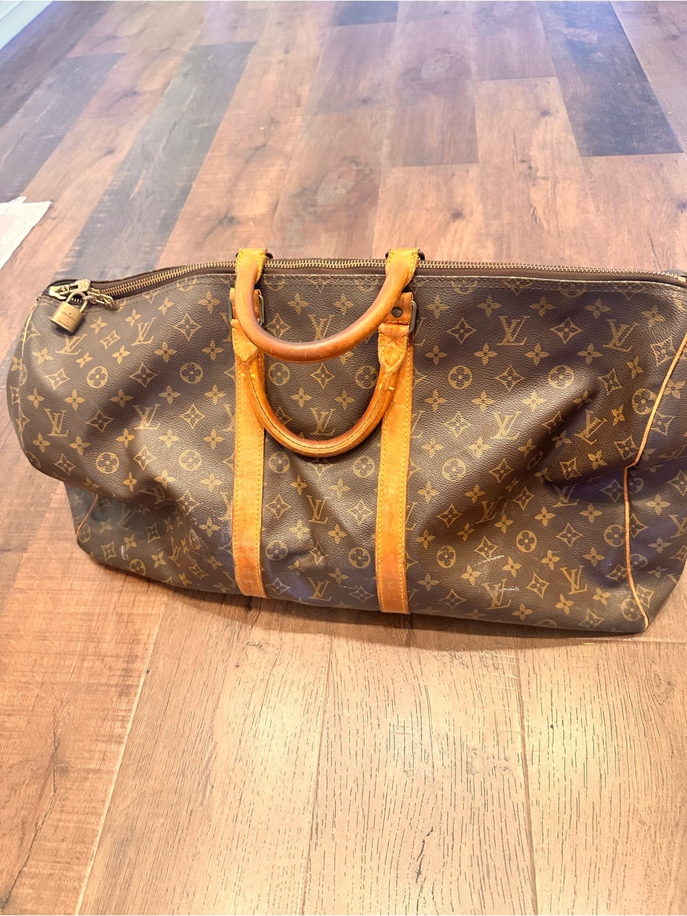 Louis Vuitton Monogram Canvas Travel Duffel Bag keepall 55 pre owned